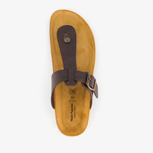 Heren bio teenslippers bruin