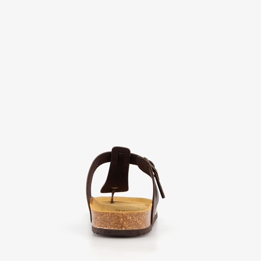 Heren bio teenslippers bruin