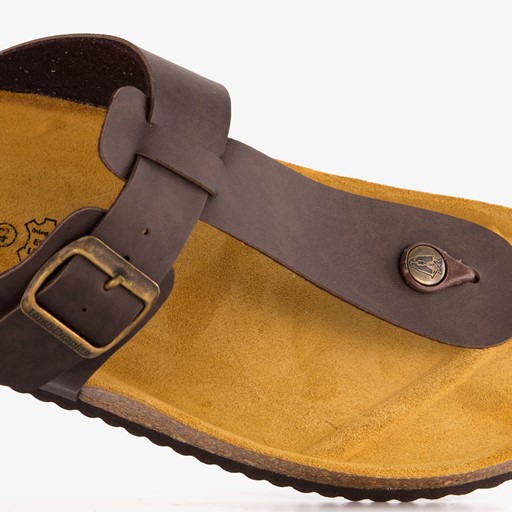 Heren bio teenslippers bruin
