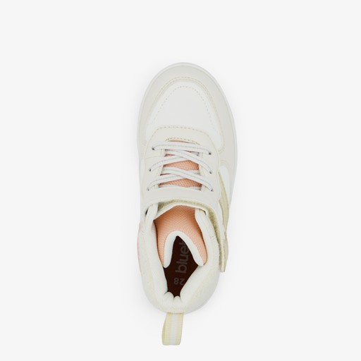 Hoge meisjes sneakers beige metallic