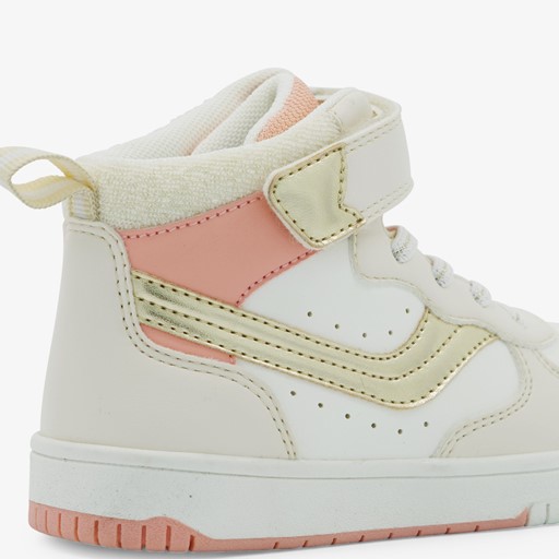 Hoge meisjes sneakers beige metallic