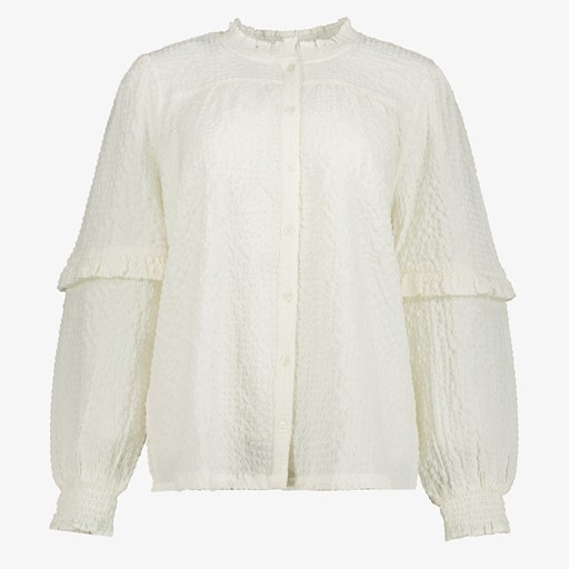 Dames blouse wit met ruches