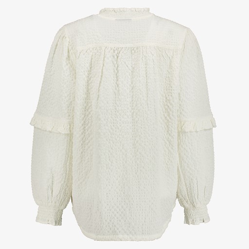 Dames blouse wit met ruches