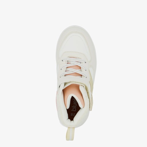 Hoge meisjes sneakers beige metallic