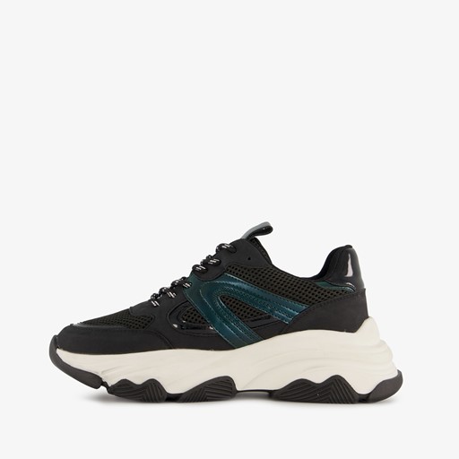 Dames dad sneakers zwart groen