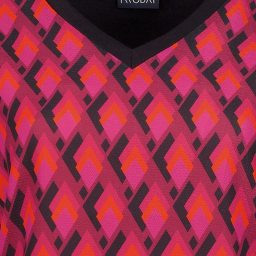 Dames T-shirt rood met grafisch printje