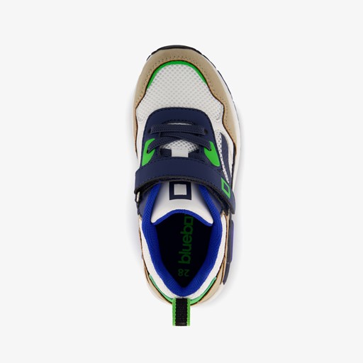 Jongens sneakers met airzool beige blauw