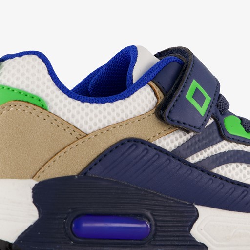 Jongens sneakers met airzool beige blauw