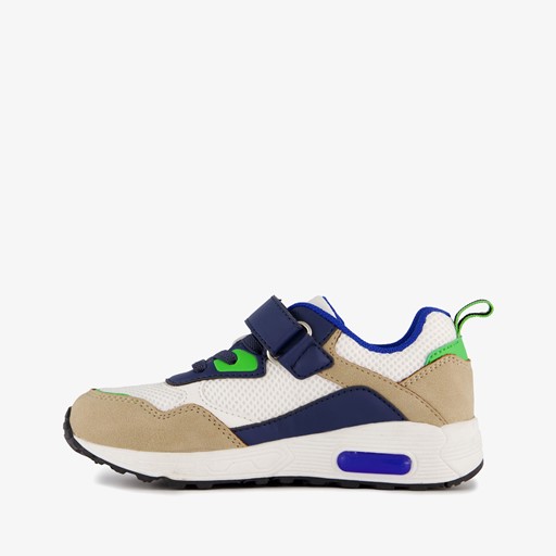 Jongens sneakers met airzool beige blauw