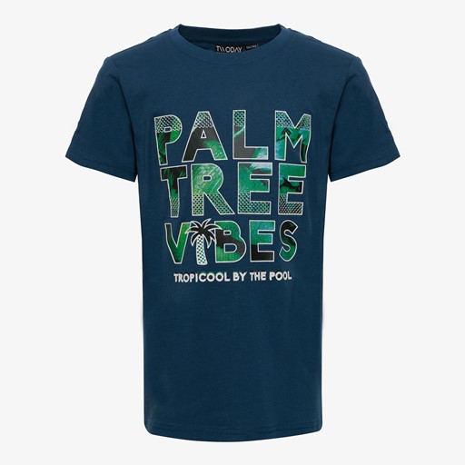 Unsigned jongens T-shirt blauw met tekstopdruk