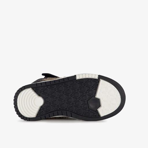 Hoge meisjes sneakers dierenprint zwart