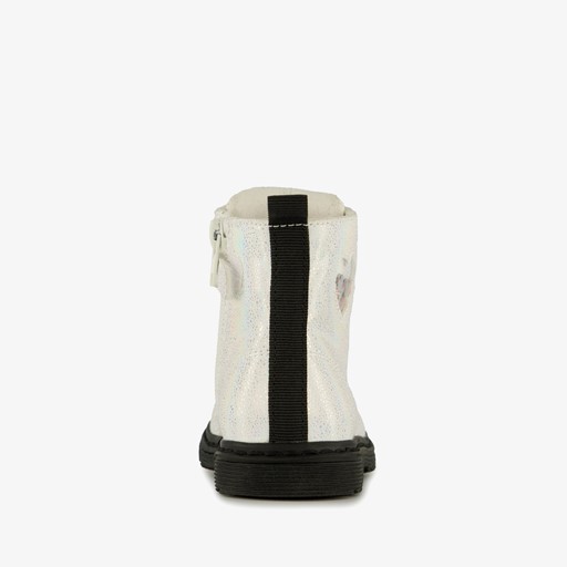 Meisjes veterboots met glitter wit