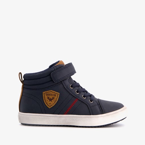 Hoge jongens sneakers bruin blauw
