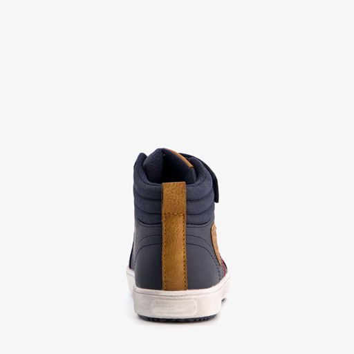 Hoge jongens sneakers bruin blauw
