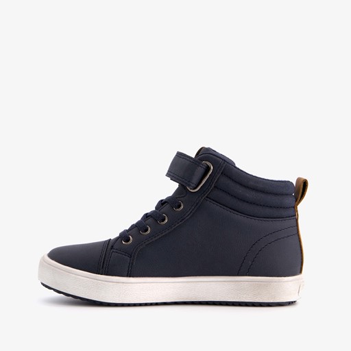 Hoge jongens sneakers bruin blauw