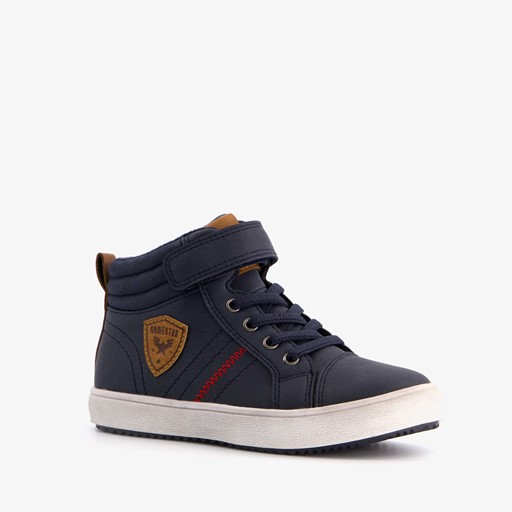 Hoge jongens sneakers bruin blauw