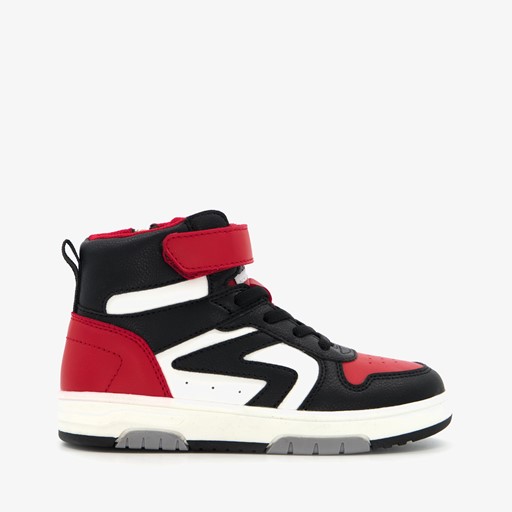 Hoge jongens sneakers zwart rood