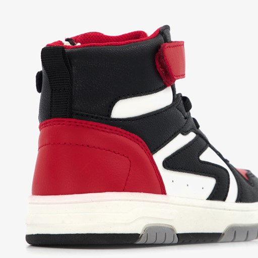 Hoge jongens sneakers zwart rood