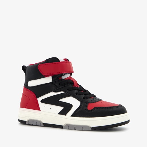 Hoge jongens sneakers zwart rood