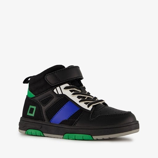 Hoge jongens sneakers zwart blauw