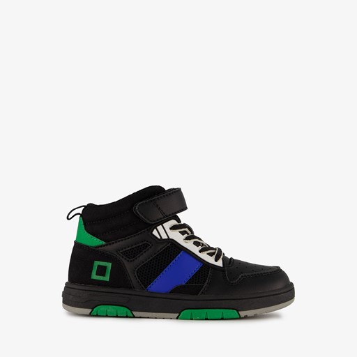 Hoge jongens sneakers zwart blauw
