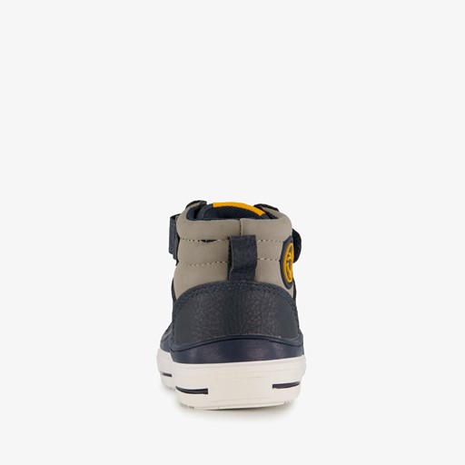 Hoge jongens sneakers blauw met smiley