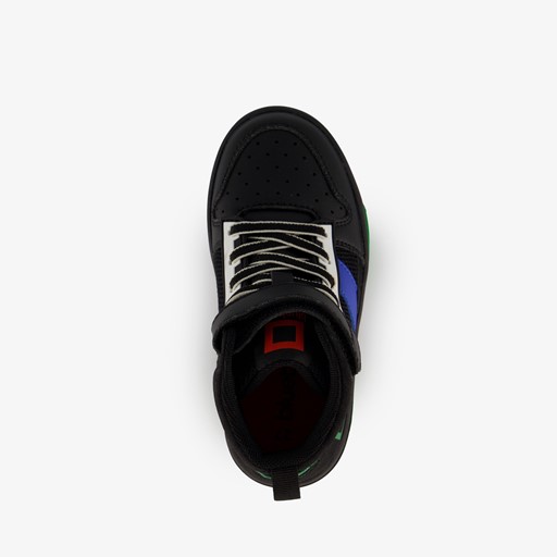Hoge jongens sneakers zwart blauw