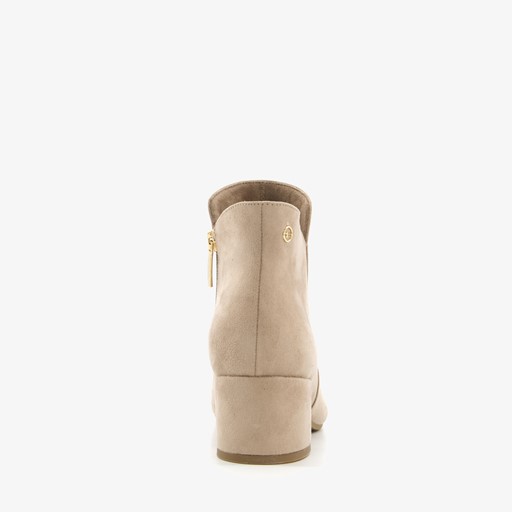 Dames enkellaarsjes met hak beige