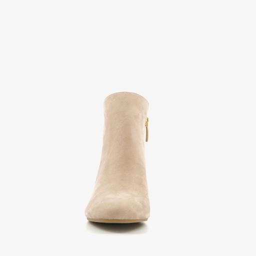 Dames enkellaarsjes met hak beige