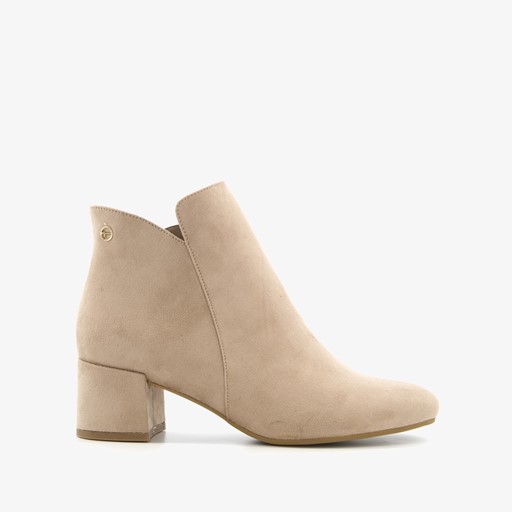 Dames enkellaarsjes met hak beige