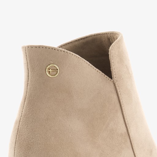 Dames enkellaarsjes met hak beige