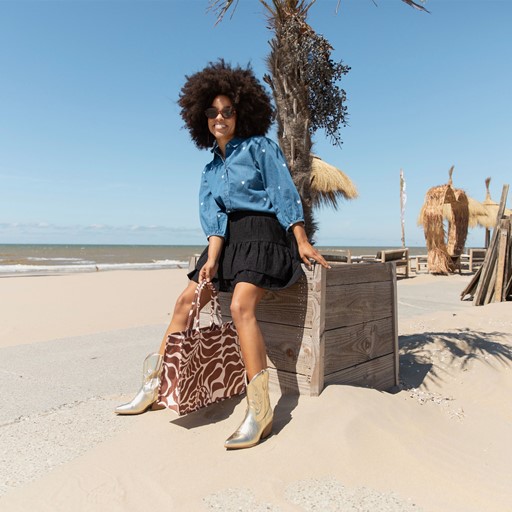 Dames rok broderie zwart