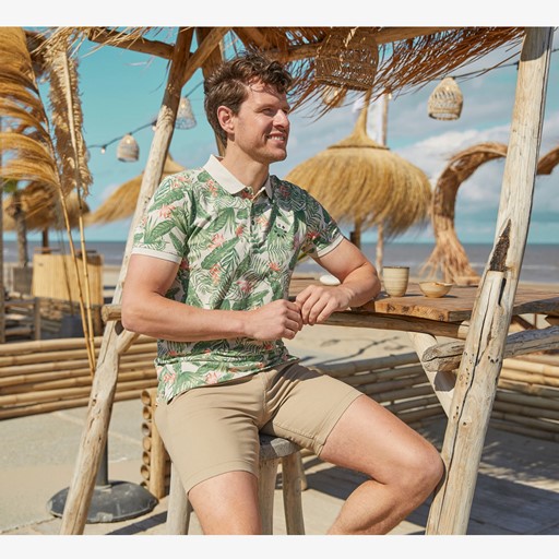 Heren chino short beige