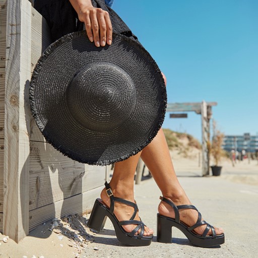 Dames strohoed zwart