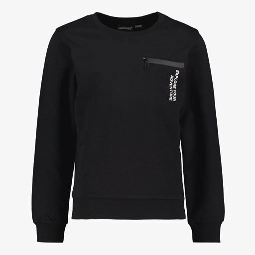 Jongens sweater zwart met borstzak