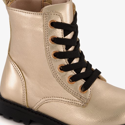 Meisjes veterboots goud
