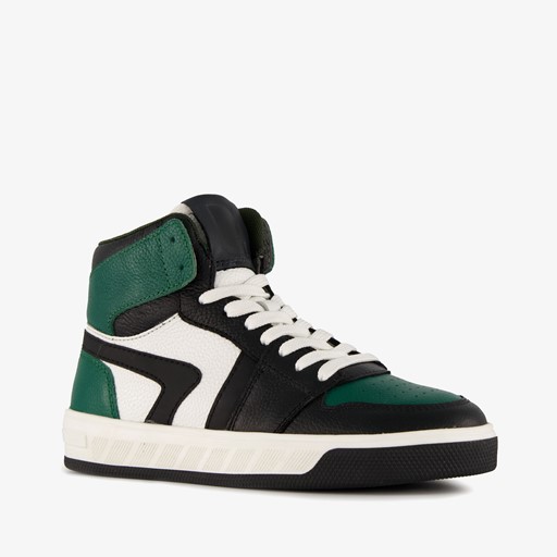 Hoge leren sneakers voor jongens groen