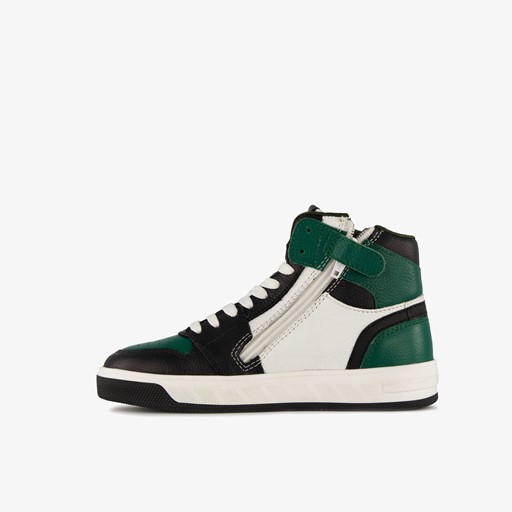 Hoge leren sneakers voor jongens groen