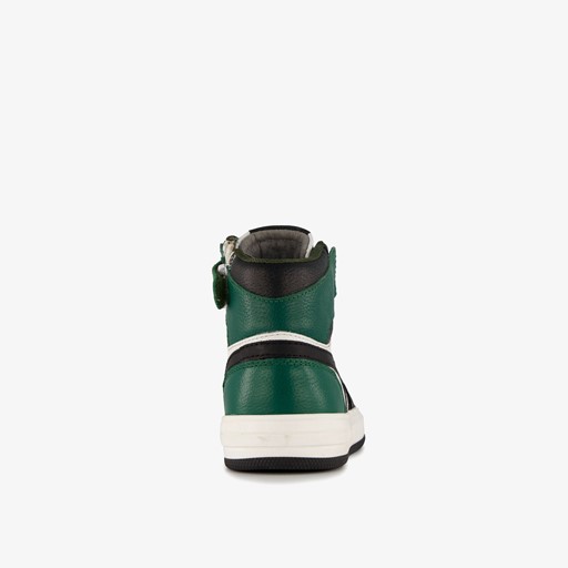 Hoge leren sneakers voor jongens groen