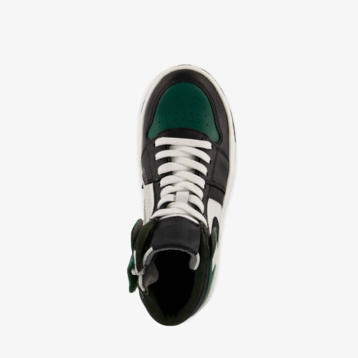 Hoge leren sneakers voor jongens groen