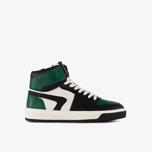 Hoge leren sneakers voor jongens groen
