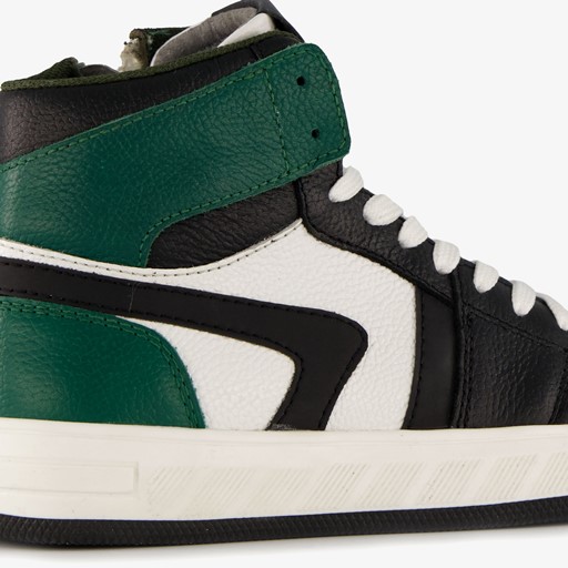 Hoge leren sneakers voor jongens groen