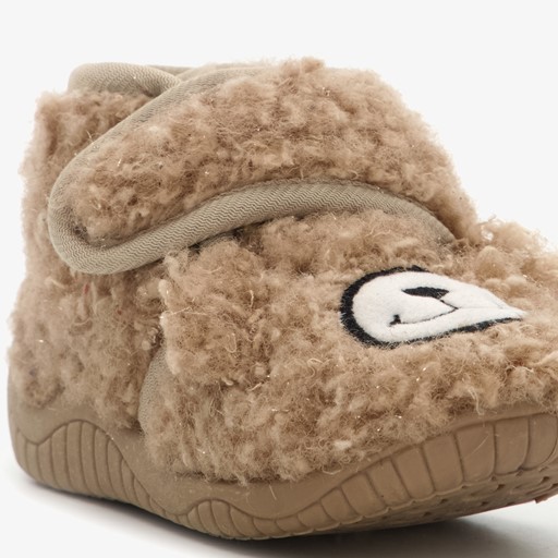 Kinder pantoffels beer beige