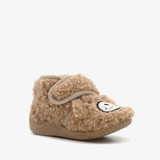 Kinder pantoffels beer beige