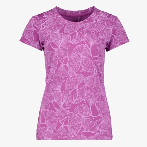 Dames sport T-shirt roze met print