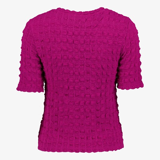 Dames T-shirt met structuur roze