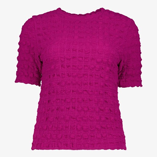 Dames T-shirt met structuur roze