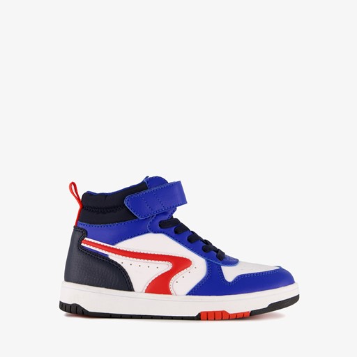 Hoge jongens sneakers blauw rood