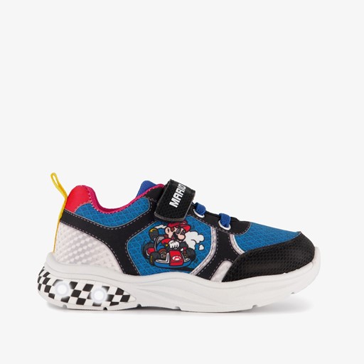 Mario Kart jongens sneakers met lichtjes blauw