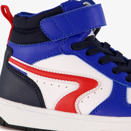 Hoge jongens sneakers blauw rood